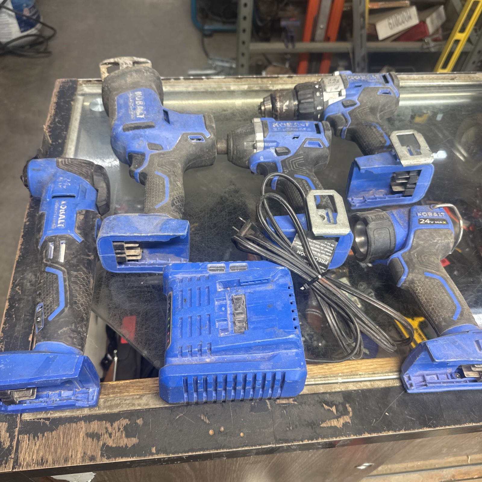 Used Kobalt Powertool 24V Bundle 24 Volt Drill Impact Light Multi Tool Hacksall+