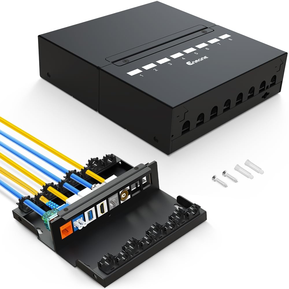 8 Port Shielded Blank Keystone Patch Panel Compatible LC/SC/ST/FC/USB/HDMI