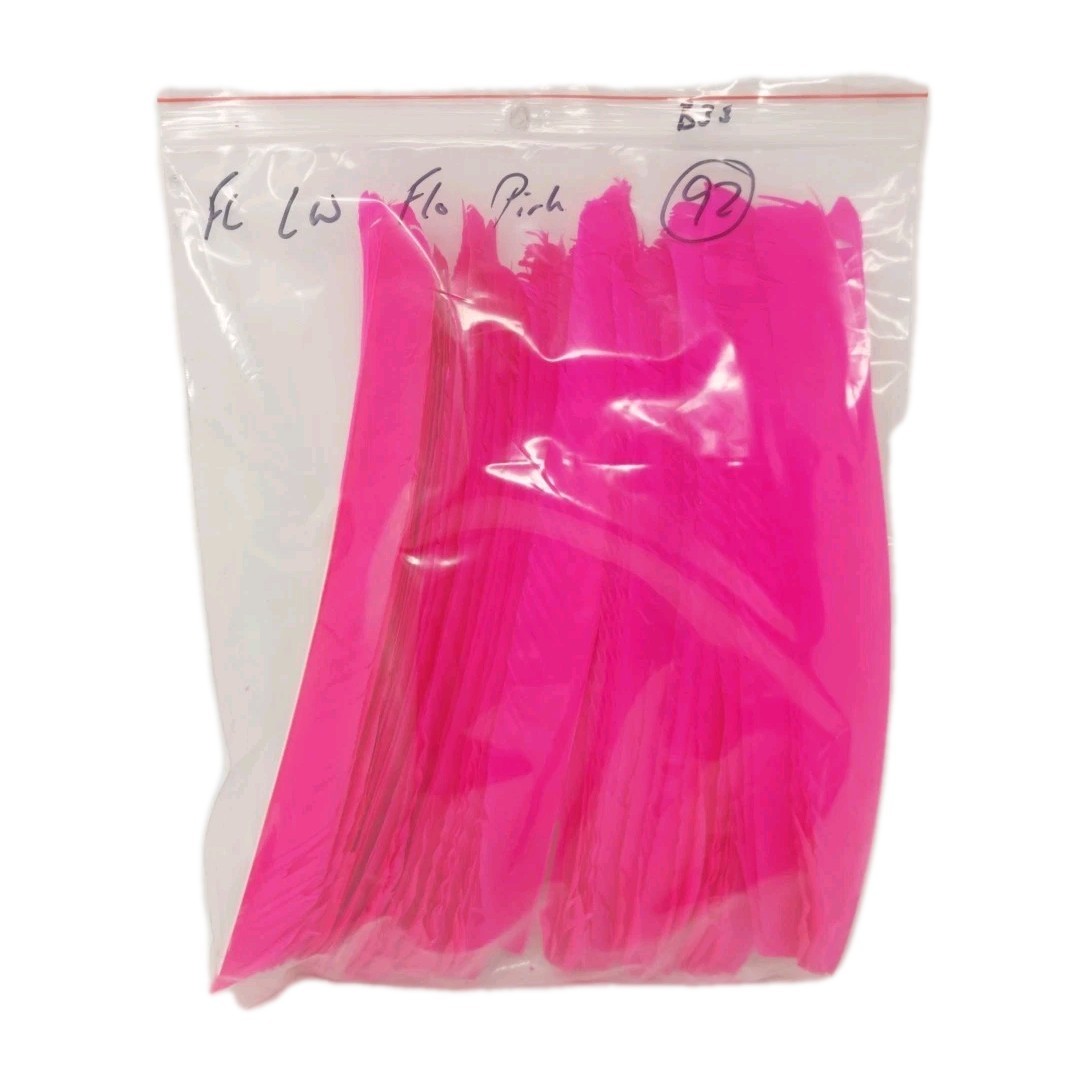 93 Count Archery Arrow Feathers FULL LENGTH 10.5" Left Wing: Fluorescent Pink