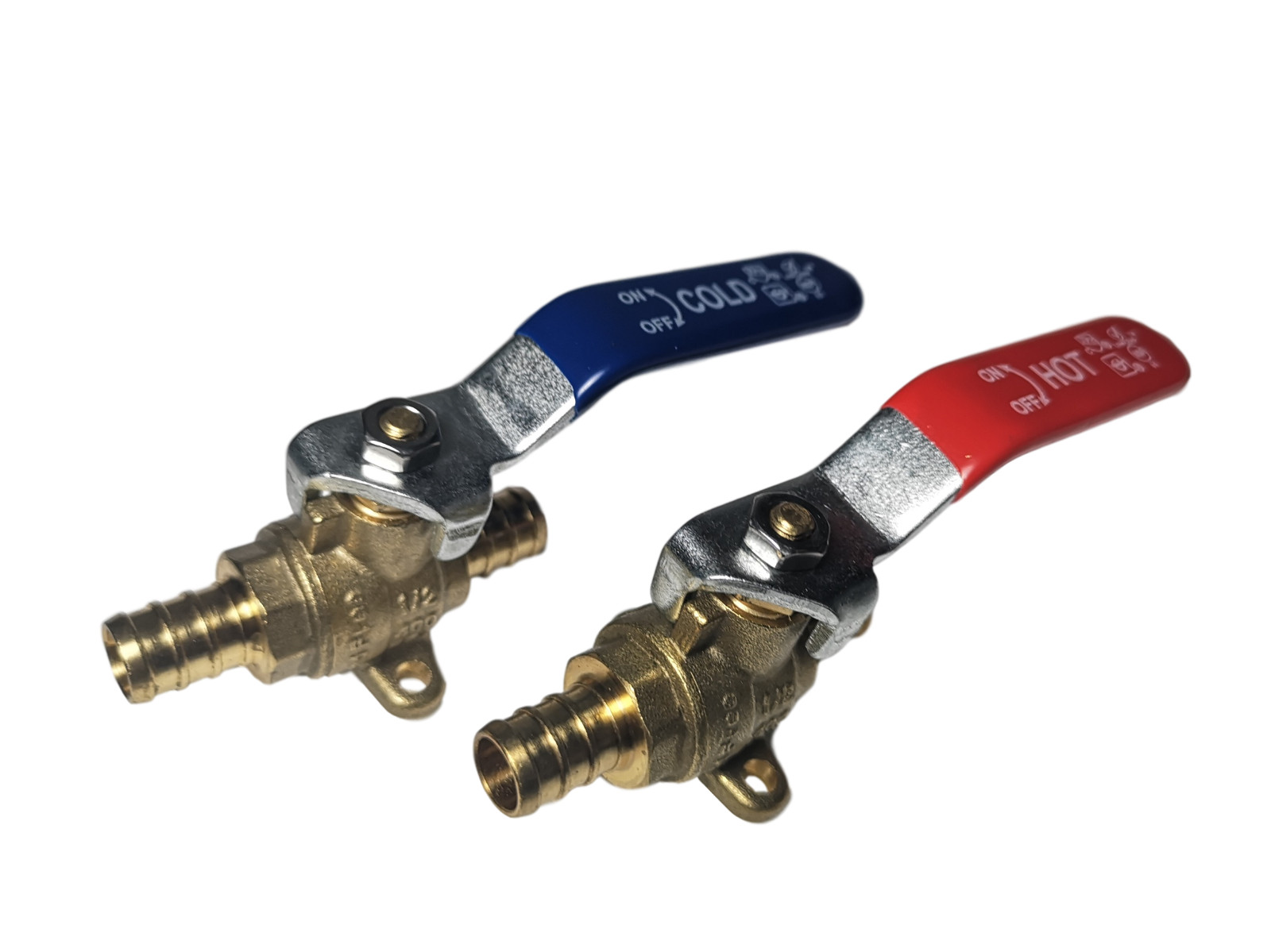 2 Pack  XFITTING Hot & Cold 1/2" PEX-B Ball Valve w/ Drop Ear, Lead Free Brass
