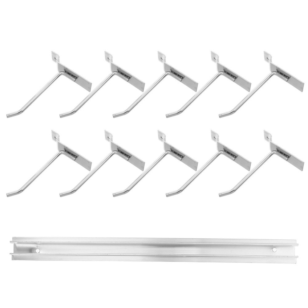 1 Set Durable Metal Pegboard Hooks Silver for Wall Mounted Storage Rack Decor