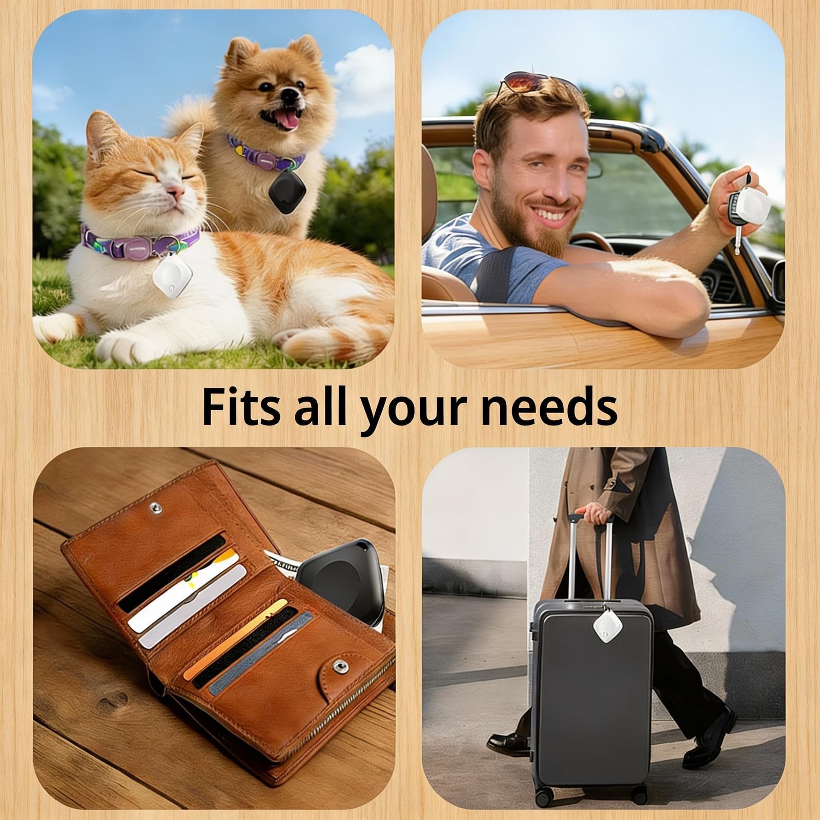 Bluetooth Tracker Tags 2 Pack [MFi Certified] for Apple Find My (iOS Only)