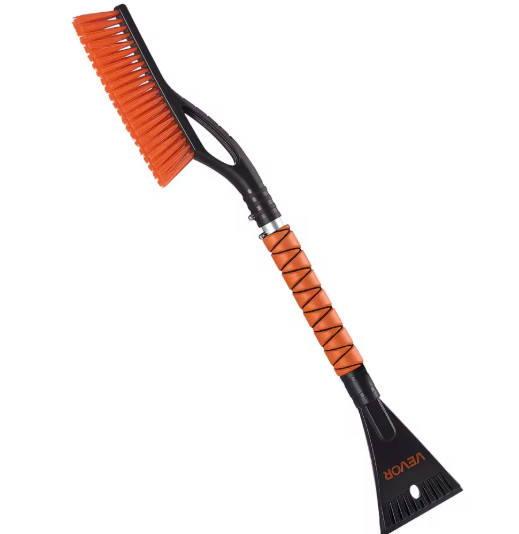 27” Aluminum Snow Brush w/ Detachable Ice Scraper Scratch-Free for Cars SUVs