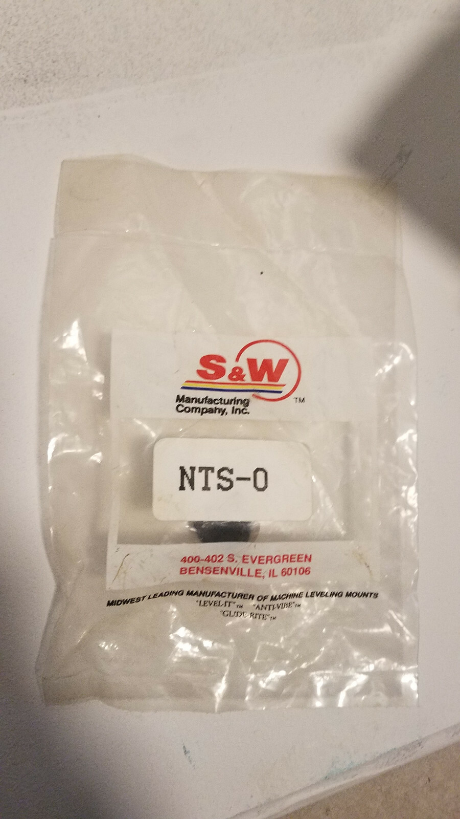 S & W NTS-0 Leveling Mount,Boltless,1/4-20,1 in Base