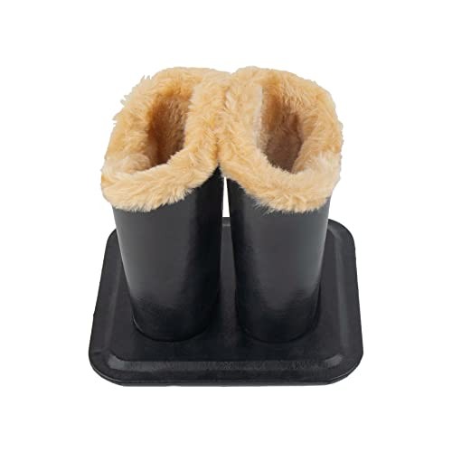 , Desk Double Eyeglasses Holder Stand Leather Case Soft Plush Lined Protective