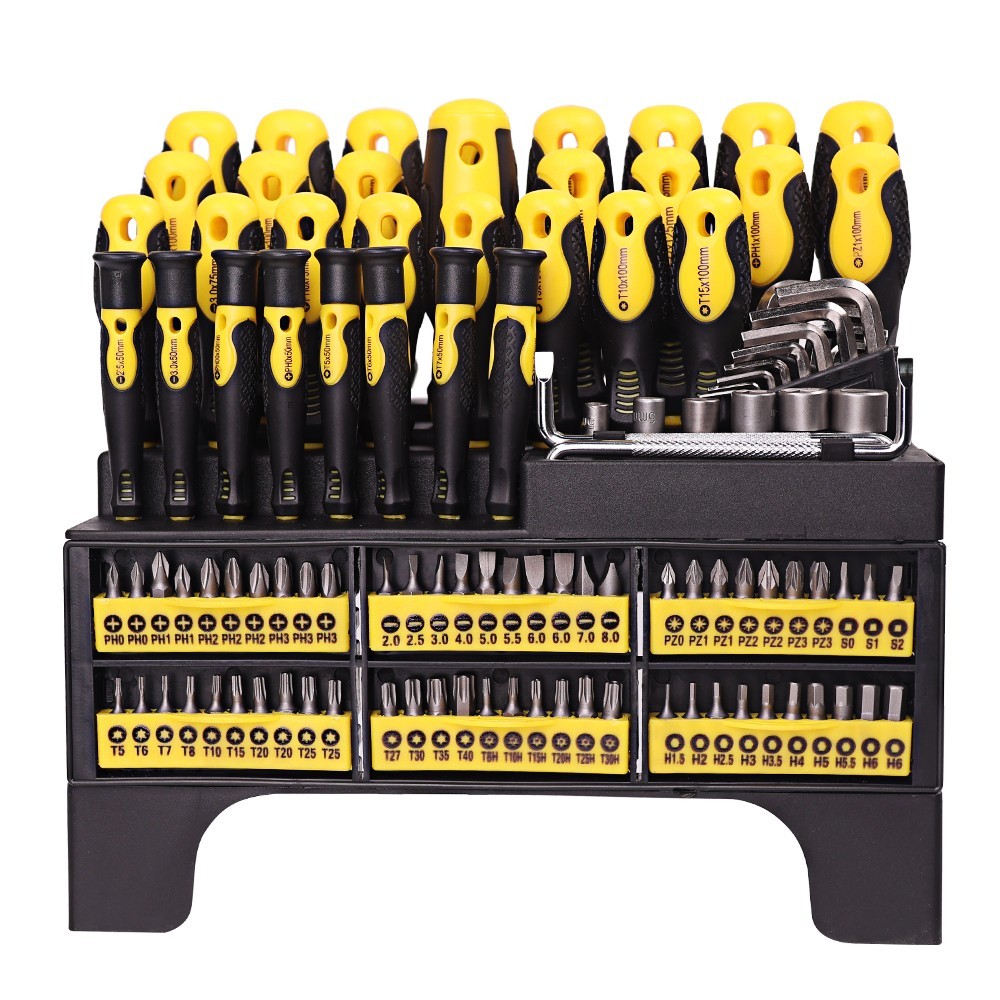 118-Piece Magnetic Screwdriver Set with Plastic Holder Racking, Screwdriver Set
