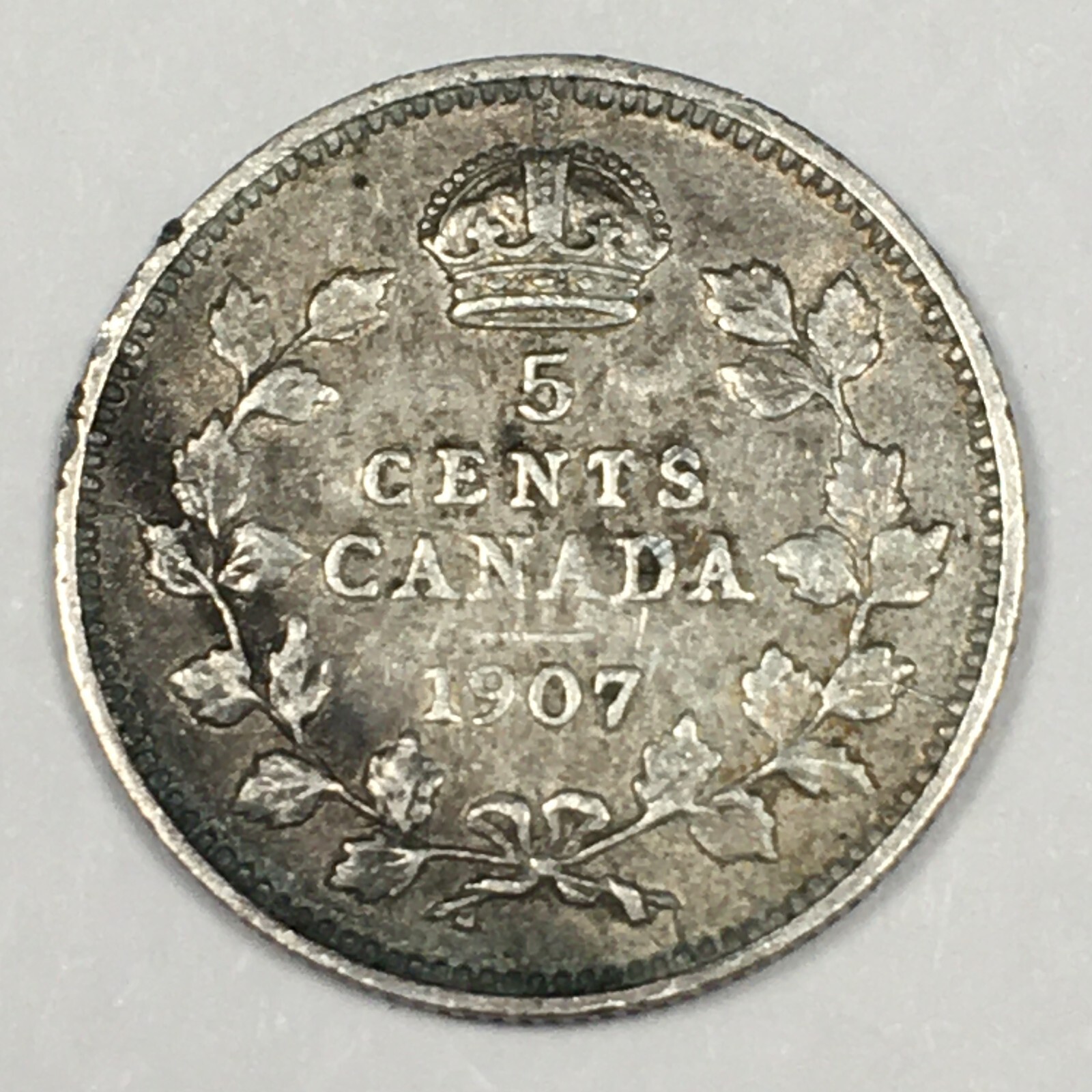 1907 Canada 5 Cents - Edward VII - Fine (F) KM#13 Low 7 - 7675-PC