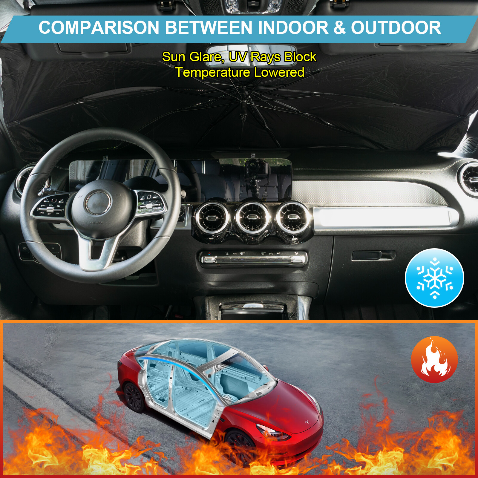 Sunshade Sun Shade Car Front Window Windshield Cover Visor UV Umbrella/ Foldable