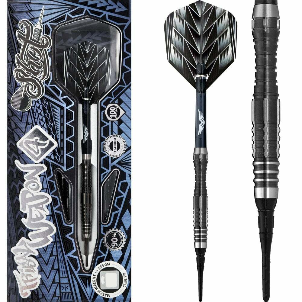 20 GRAM SHOT TRIBAL WEAPON 4 90% TUNGSTEN SOFT TIP DARTS..CENTER WEIGHTED