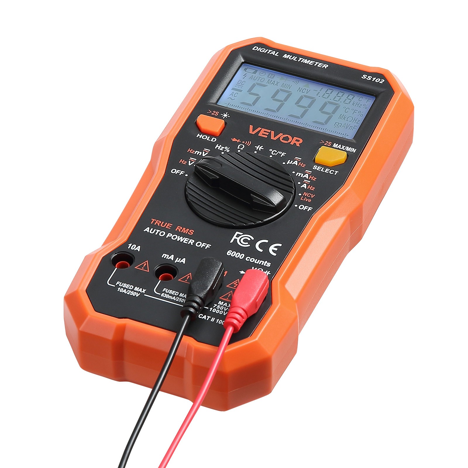 VEVOR Digital Multimeter 6000-Count TRMS Voltmeter Current Tester NCV Multimeter