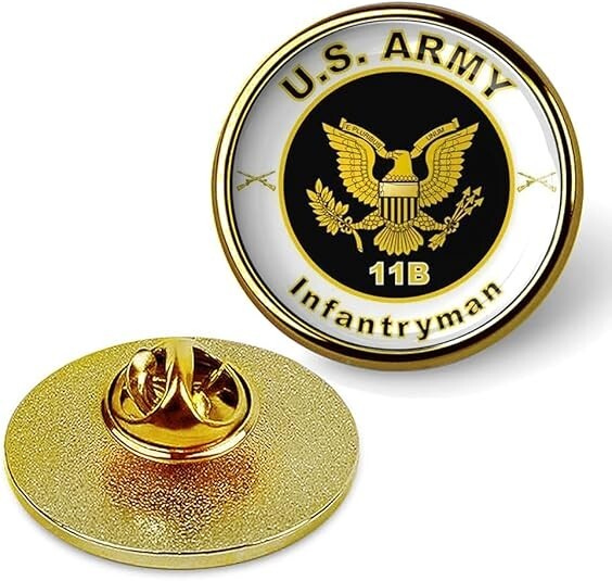 Gold U.S. Army Infantryman 11B MOS Lapel Pin Tie Suit Shirt Lapel Pin