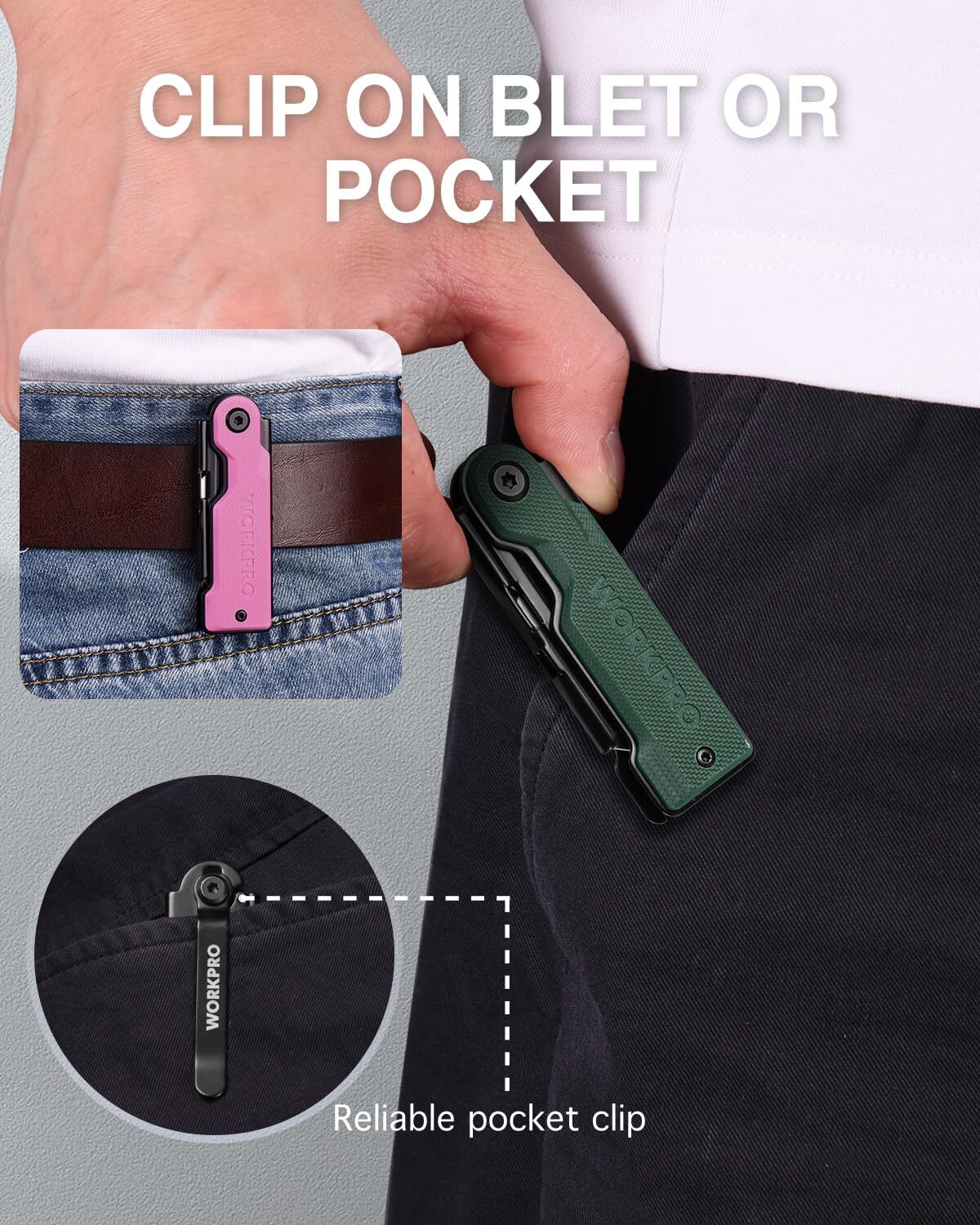 WORKPRO 3-Pack Folding Utility Knife Set 10 Extra Blades Quick-Change Box Cutter
