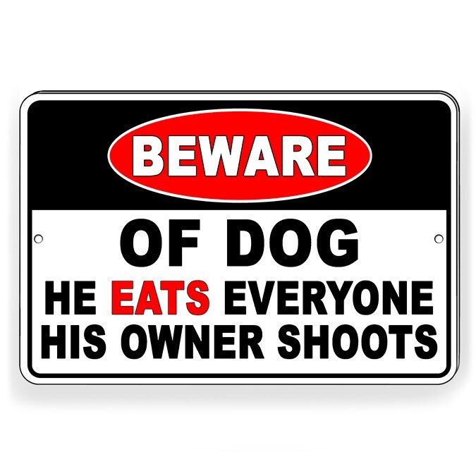 Beware Of Dog Will Bite Heavy Duty Sign Security Keep Out Warning Do Not Enter