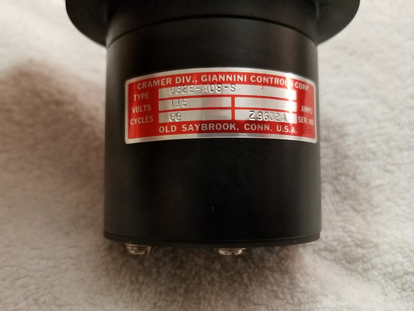 Cramer Controls Hours 632E-A08-S Elapsed Time Hour Meter Panel Mount 115V (New)