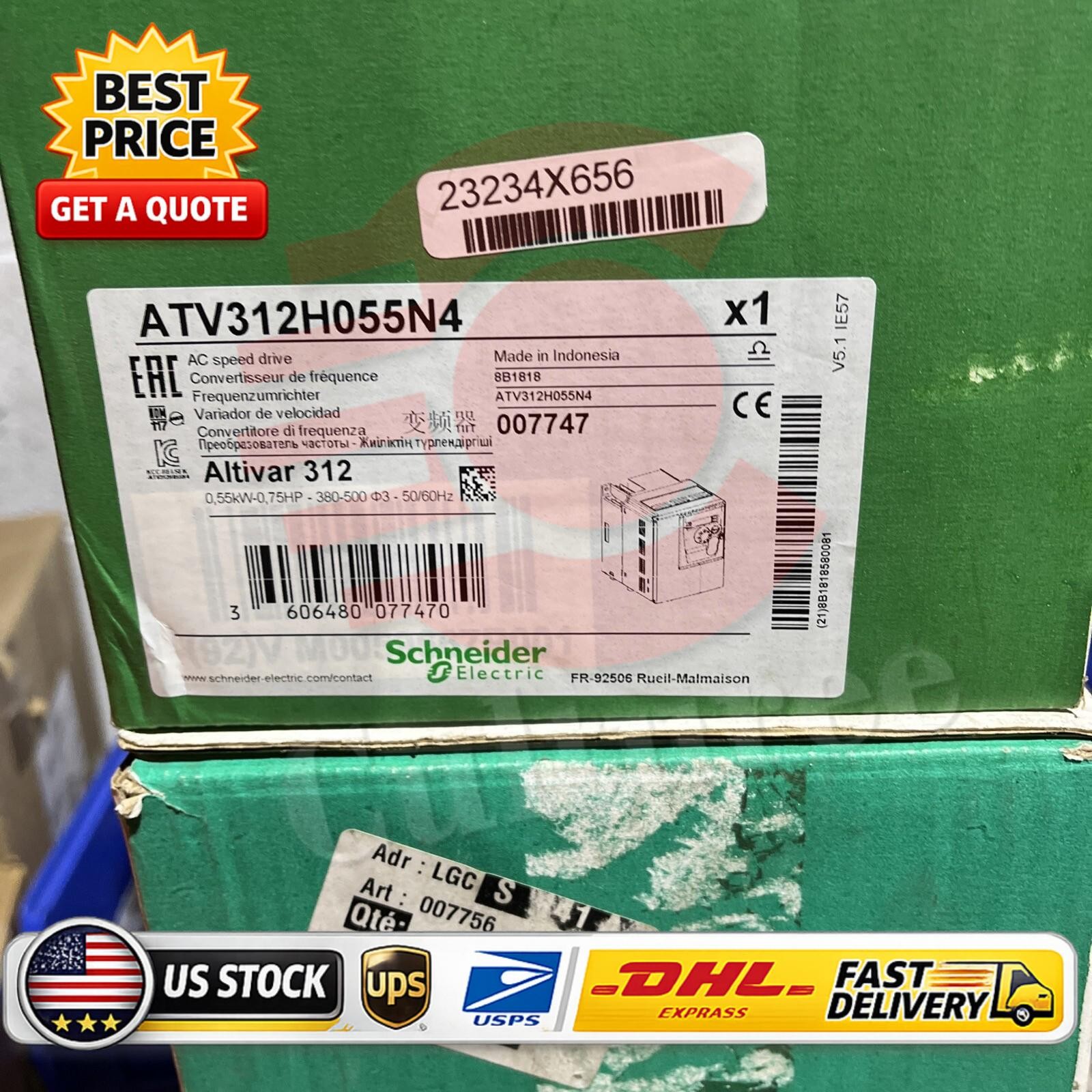 Schneider Electric ATV312H055N4 Ac Speed Drive 0.55KW 3phase Inverter New In Box
