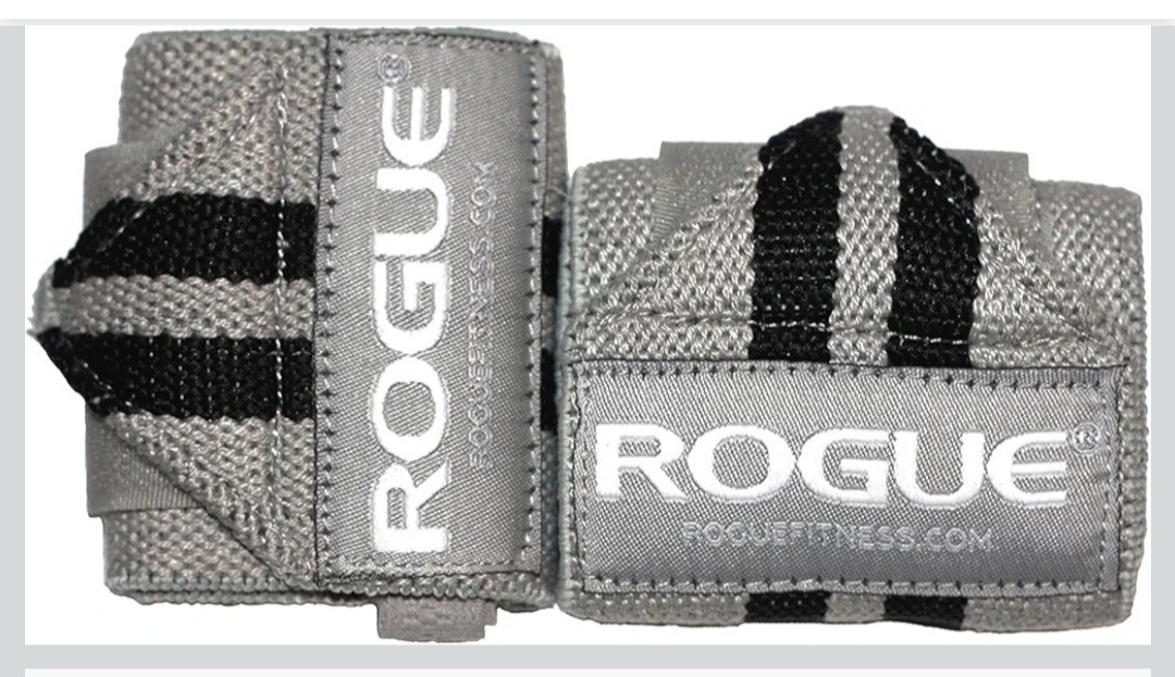 Rogue Fitness Adjustable Wrist Wraps Gray Black Weight Lifting Pair