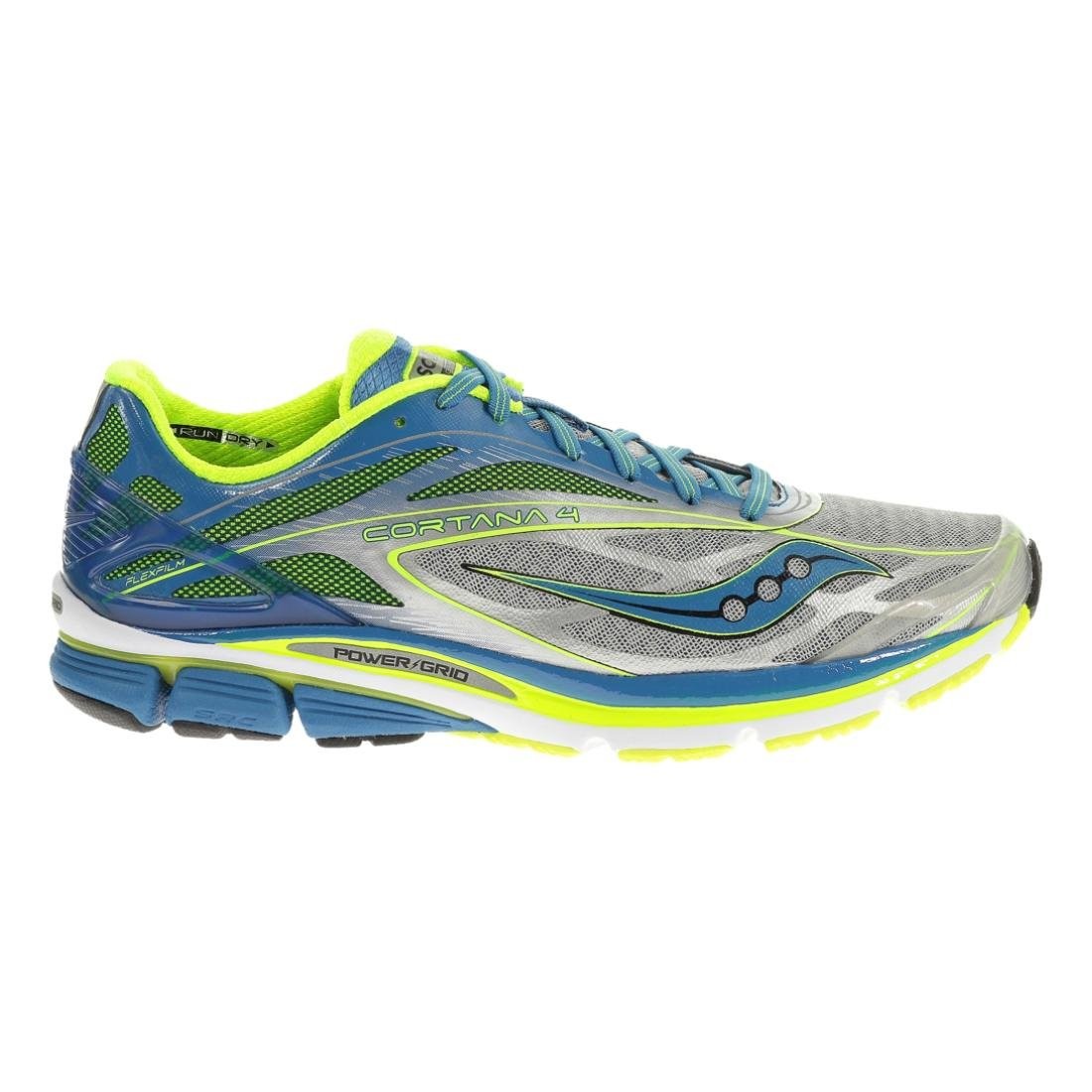 Saucony Men's Cortana 4 Running Shoe,Silver/Blue/Citron,11.5 M US
