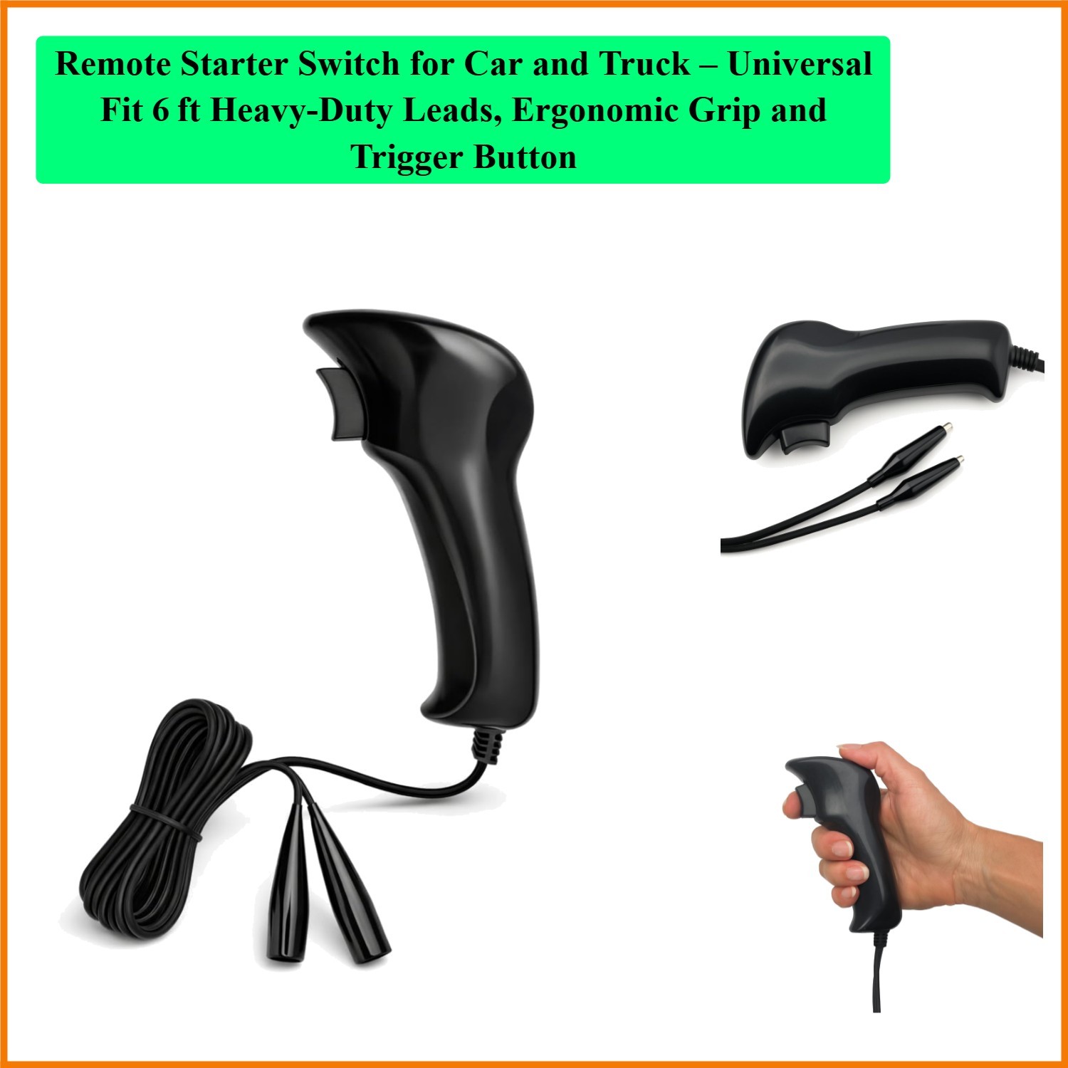 Remote Starter Switch for Car and Truck – Universal Fit 6 ft Heavy‑Duty Leads...