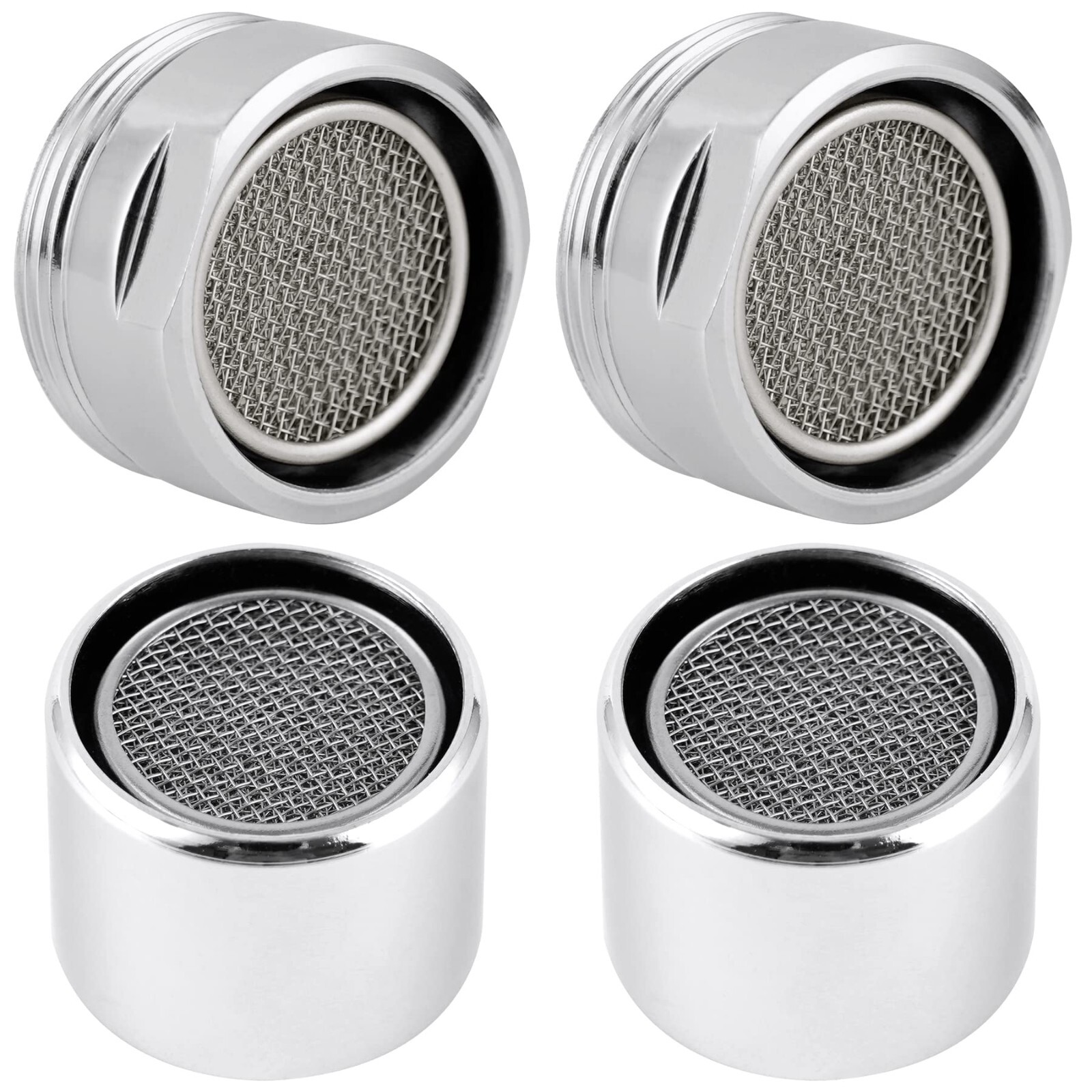 4 PCS Faucet Aerator, Kitchen Sink Aerator Faucet Filter with Solid Brass Shell