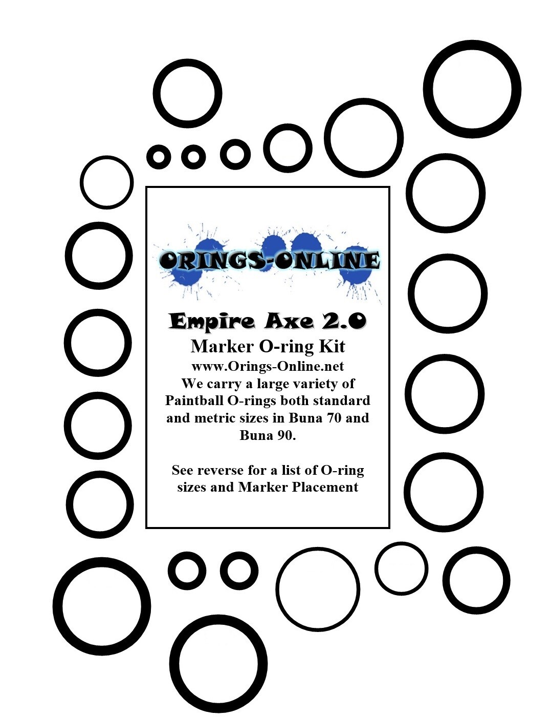 Empire Axe 2.0 Paintball Marker O-ring Oring Kit x 4 rebuilds / kits