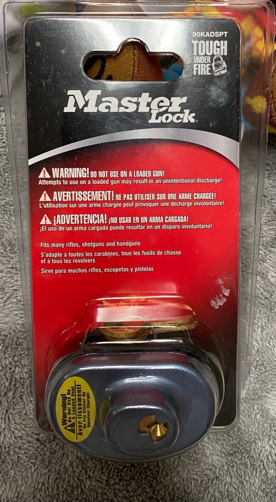 1 Count Master Lock 90KADSPT Tough Under Fire Fits Many Rifles Shot & Handguns