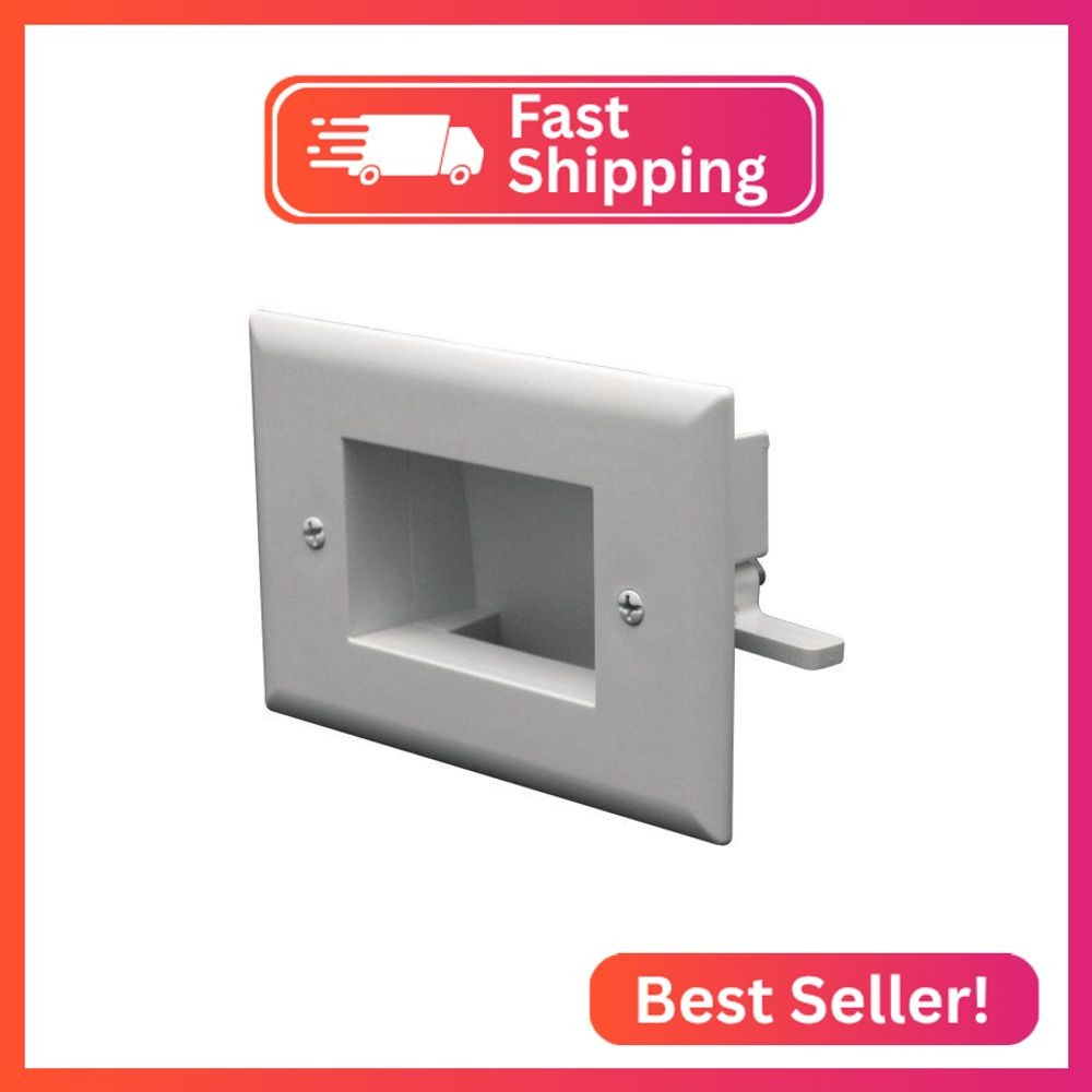 DATA COMM Electronics 50-3332-WH-KIT Flat Panel Cable Organizer Kit, Wall Plate