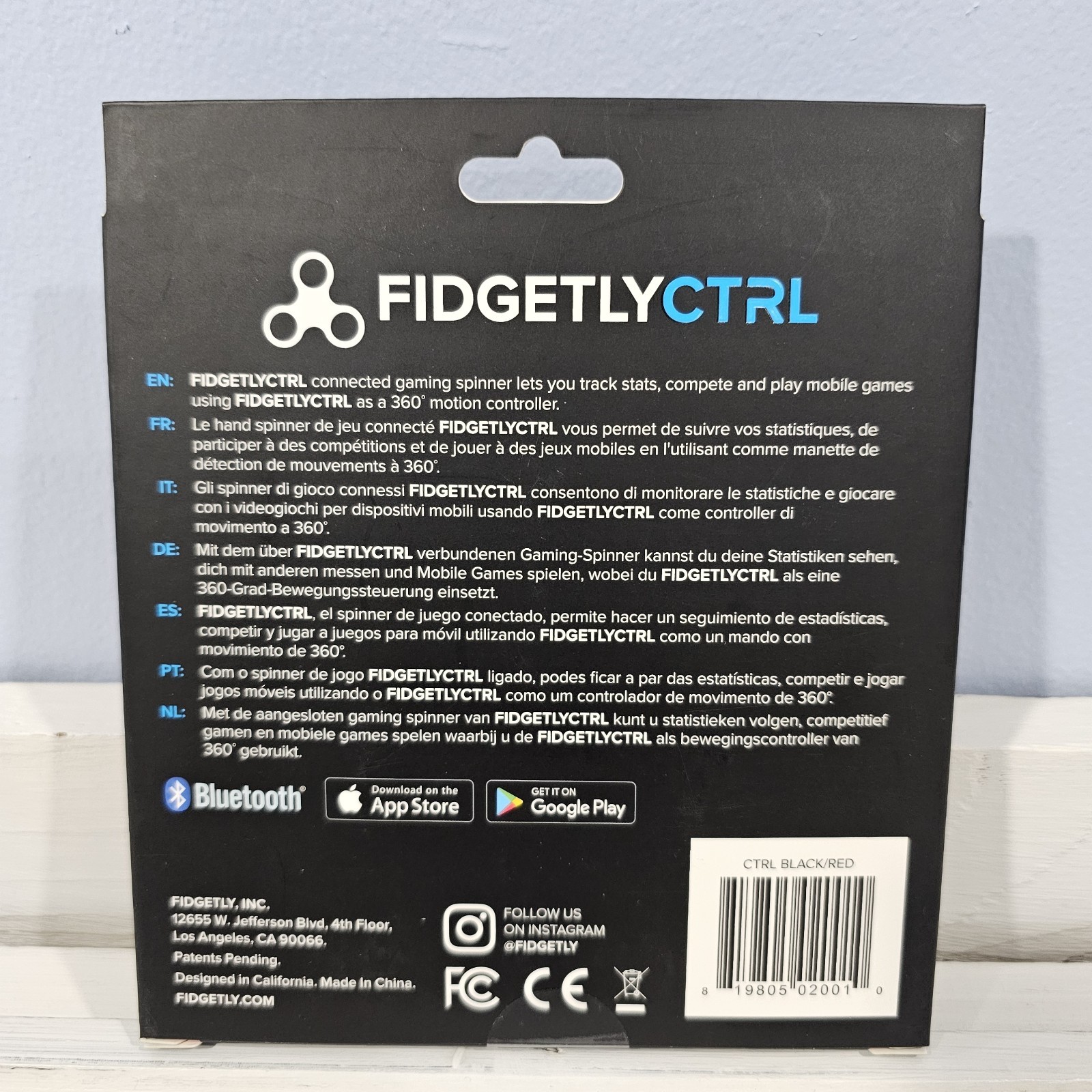 NEW Fidgetly CTRL 360° Motion Game Controller Smart Fidget Spinner BLACK & RED