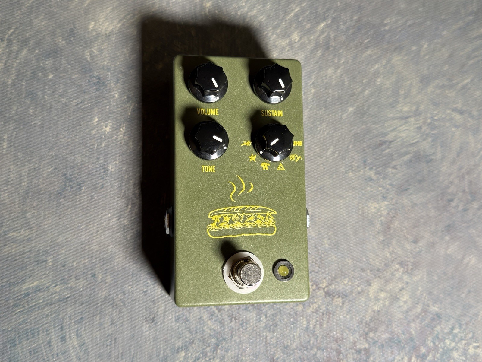 JHS Muffuletta Army Green Fuzz Guitar Effects Pedal