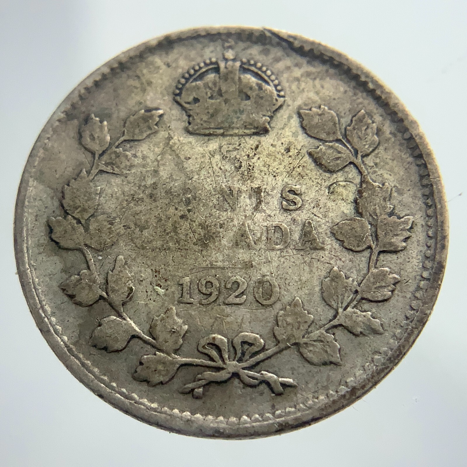 1920 Canada 5 Cents Small Silver KM#22a Circulated Coin BB579