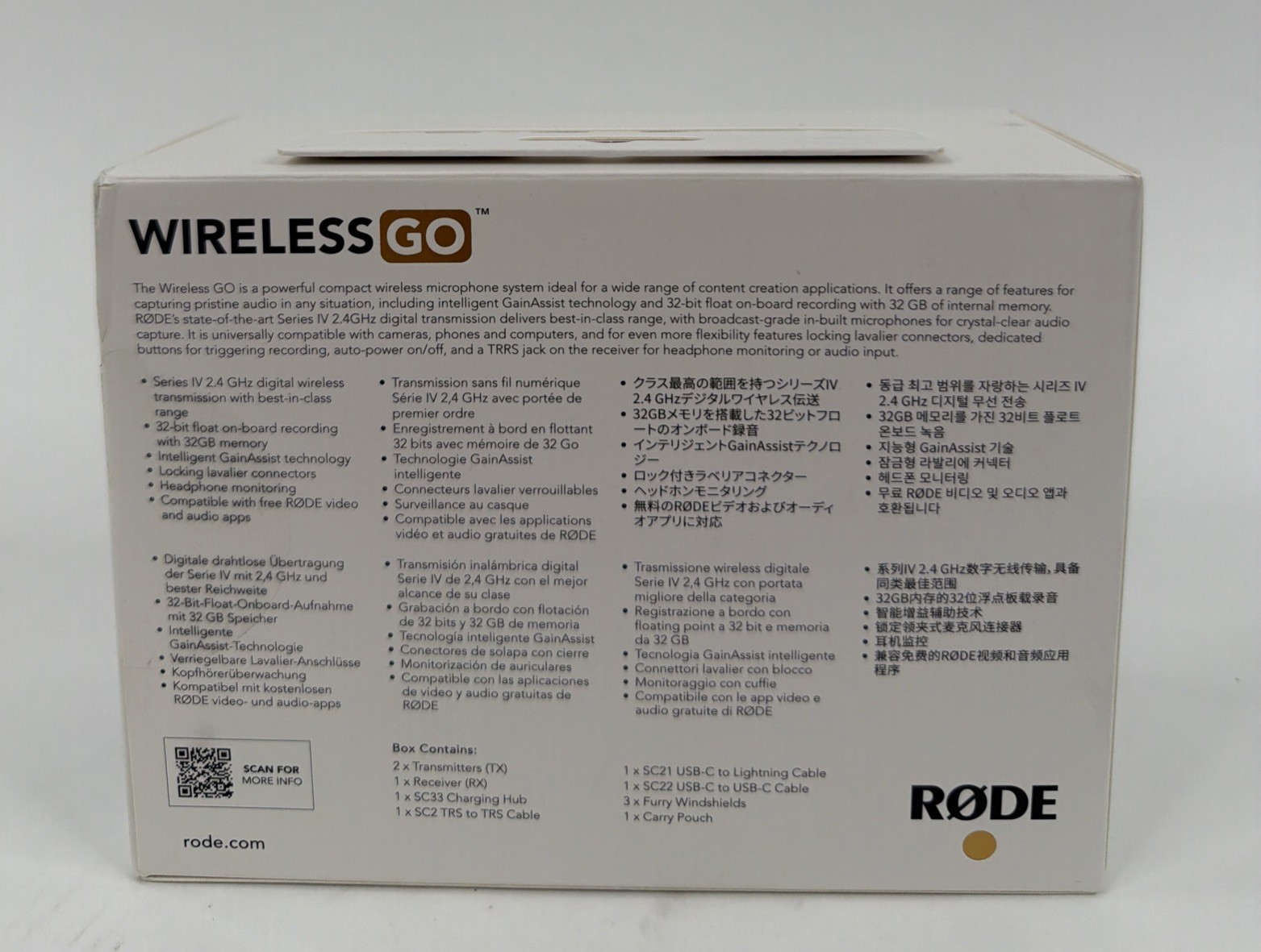 RØDE Wireless GO 3 Blue Microphone System, 32 Bit Float, USB-C, Gain Assist
