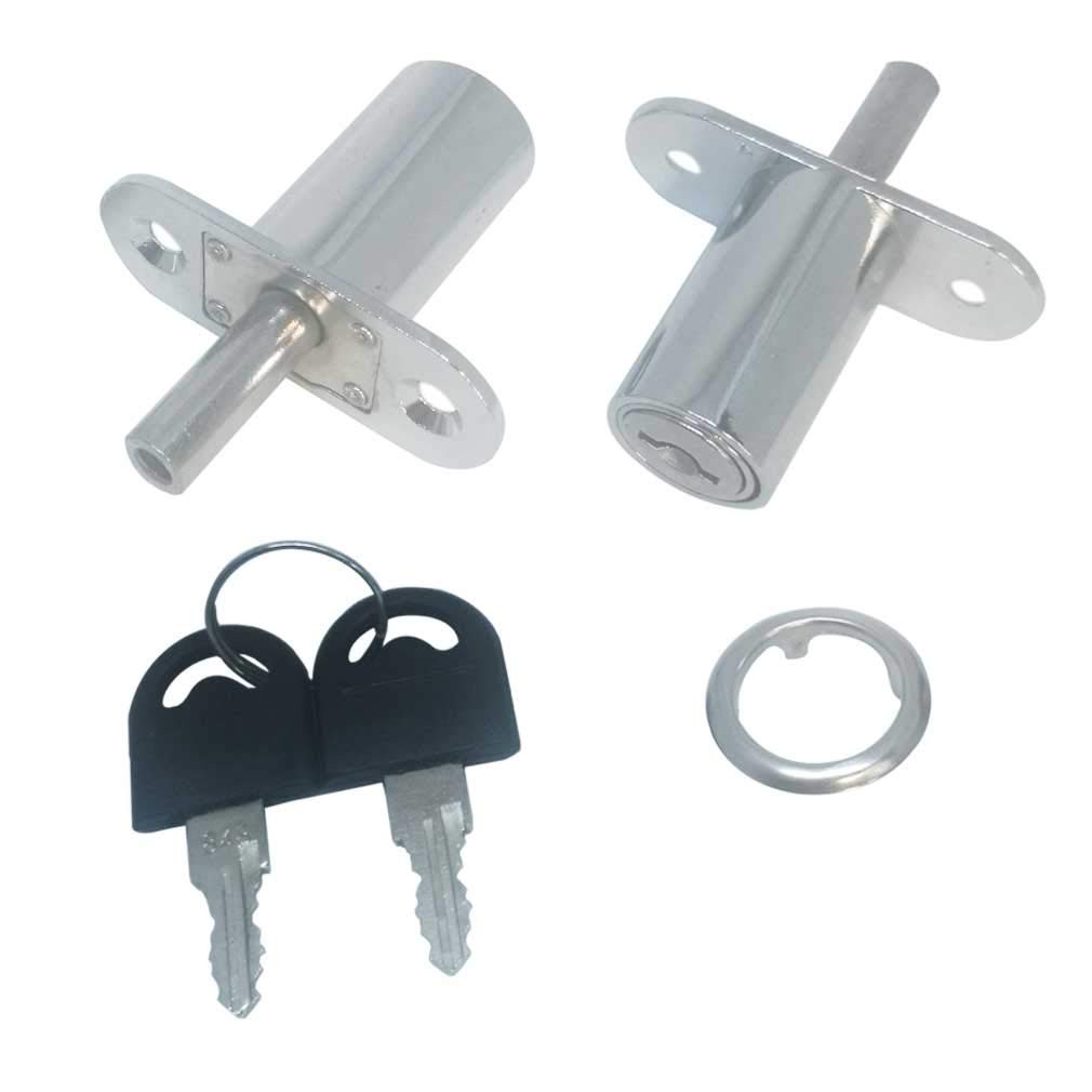 Cylindrical Length 32 Mm Push Plunger Lock Sliding Cabinet Lock 2 Pack