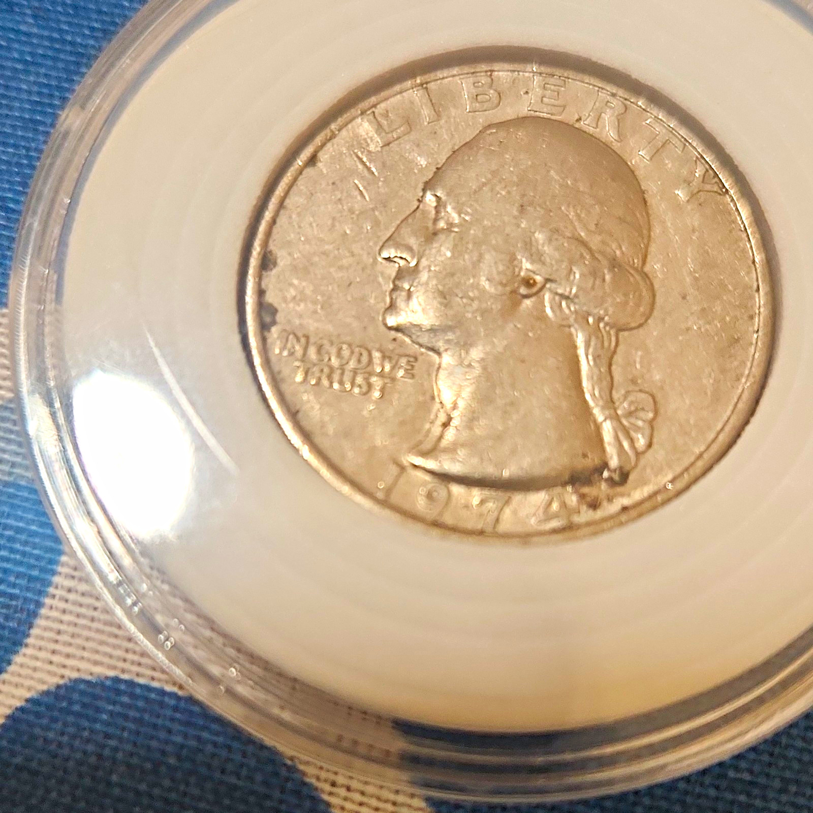 1974 Washington Quarter 25C Business Strike Philly Mint A's Are Filled In OnBack