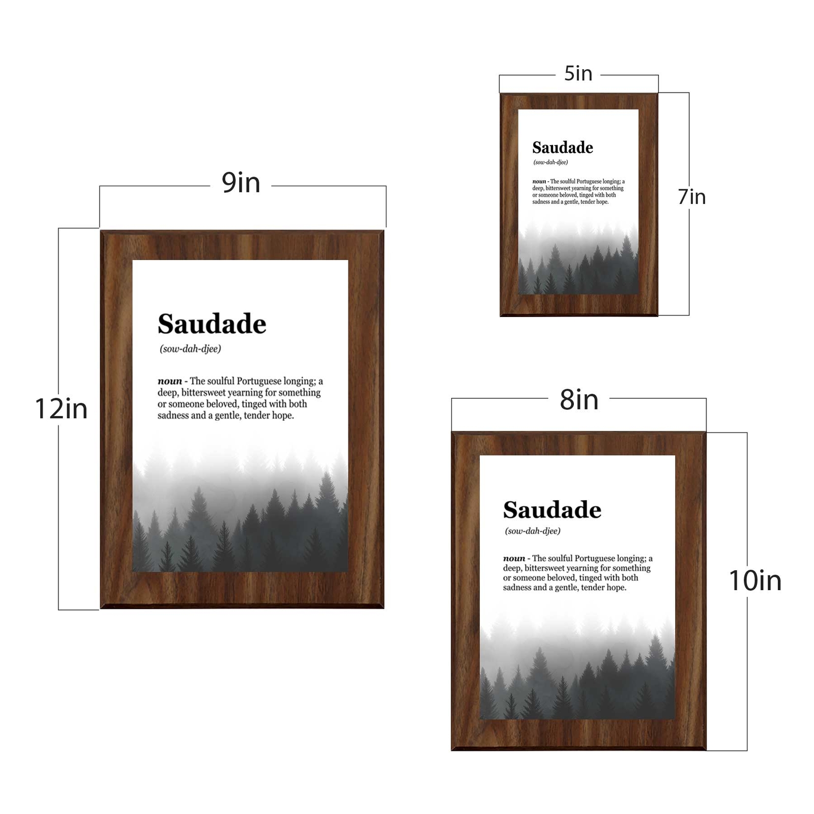 Saudade Definition Decorative Wall Plaque With Easel Acrylic Stand