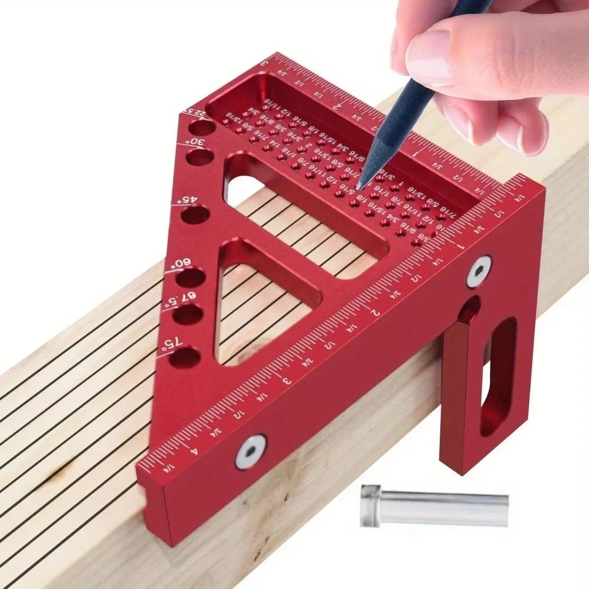 3D Multi-Angle Measuring Ruler 45° 90° Aluminum Woodworking Square Tool