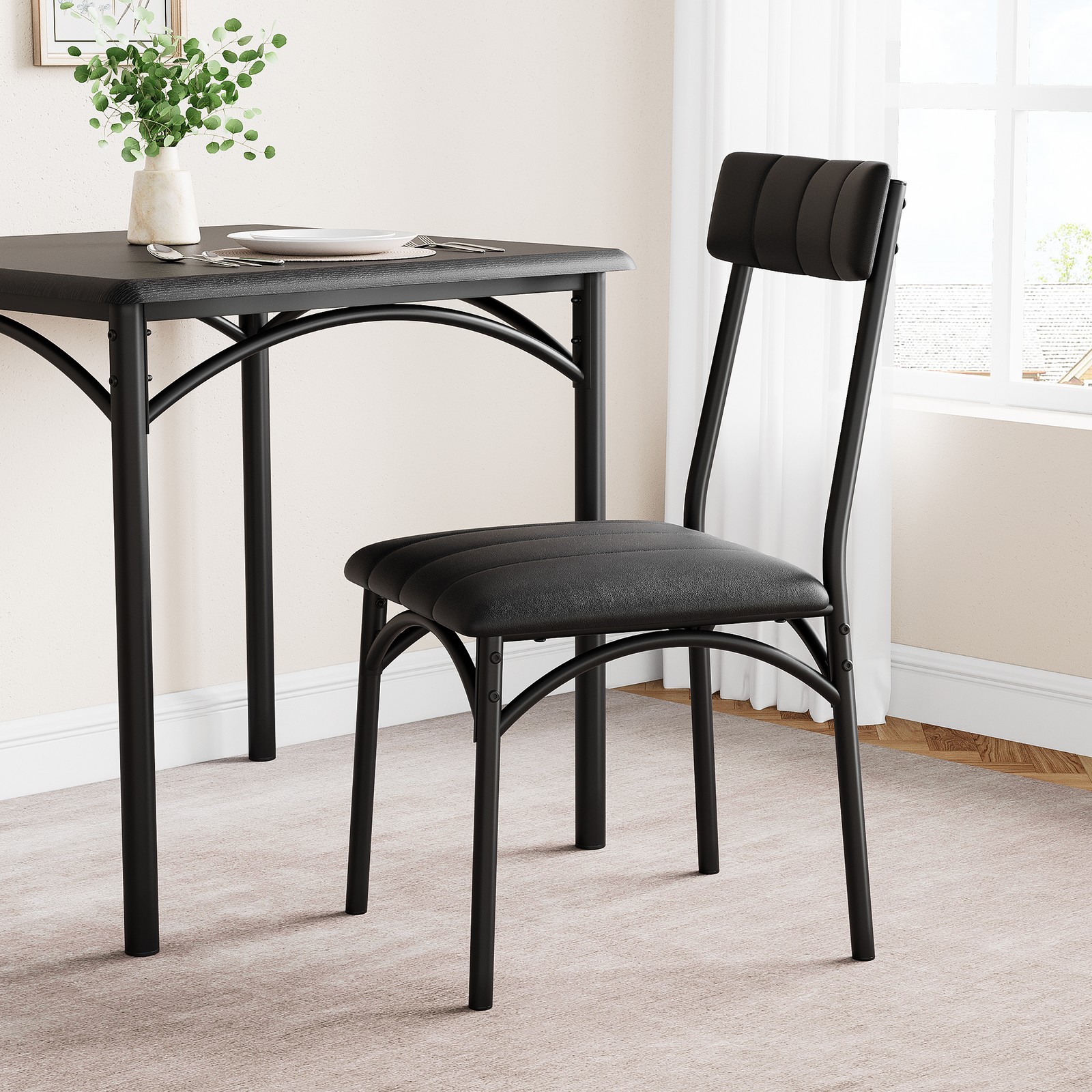 Dining Table Set Kitchen Dining Table Set for 2 W/Upholstered Chairs Apartment