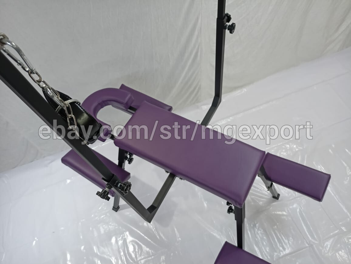 Portable Bench With Headrest Purple Color