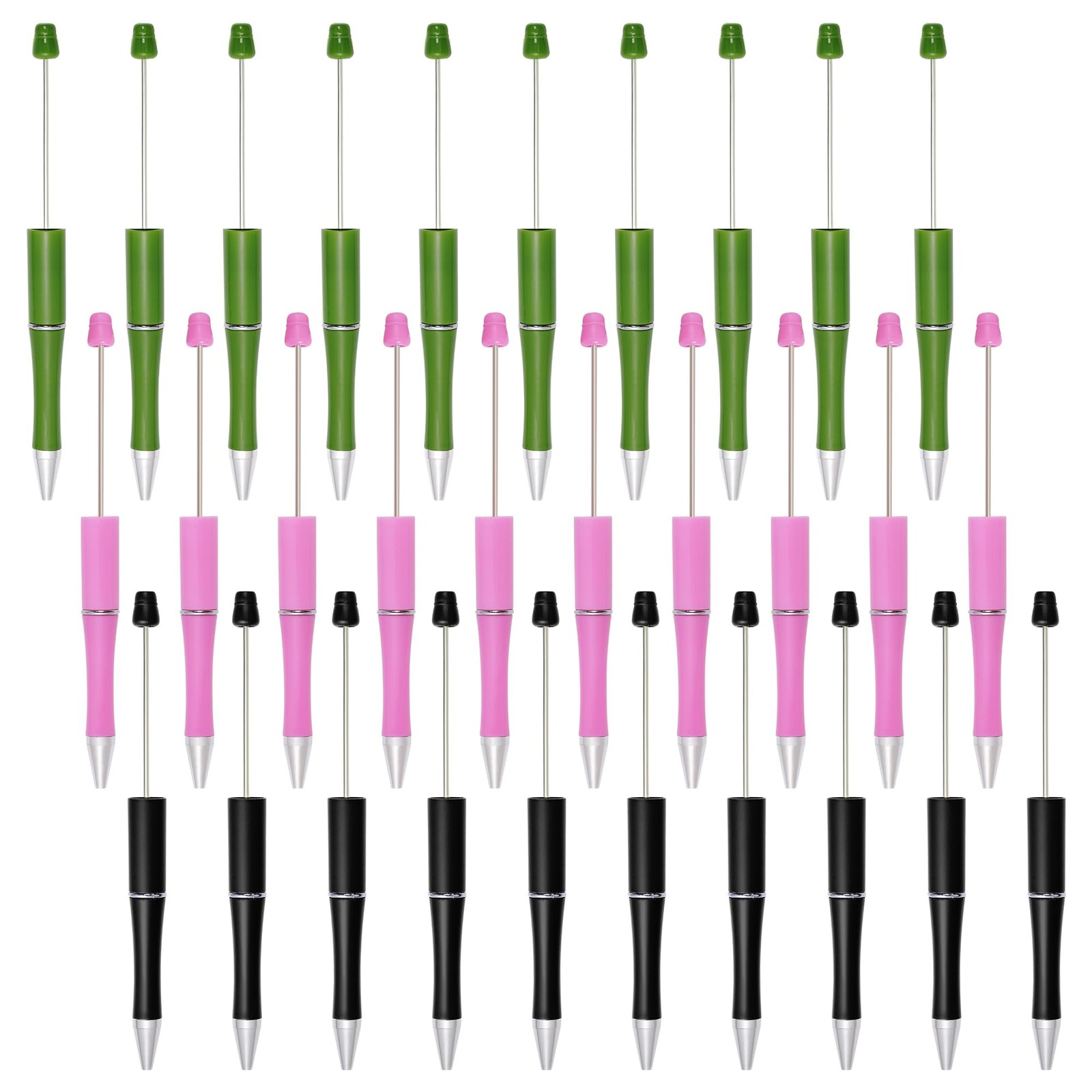 jiebor 30Pcs Halloween Beadable Pens Plastic Bead Ballpoint DIY Cute Cool Pens B