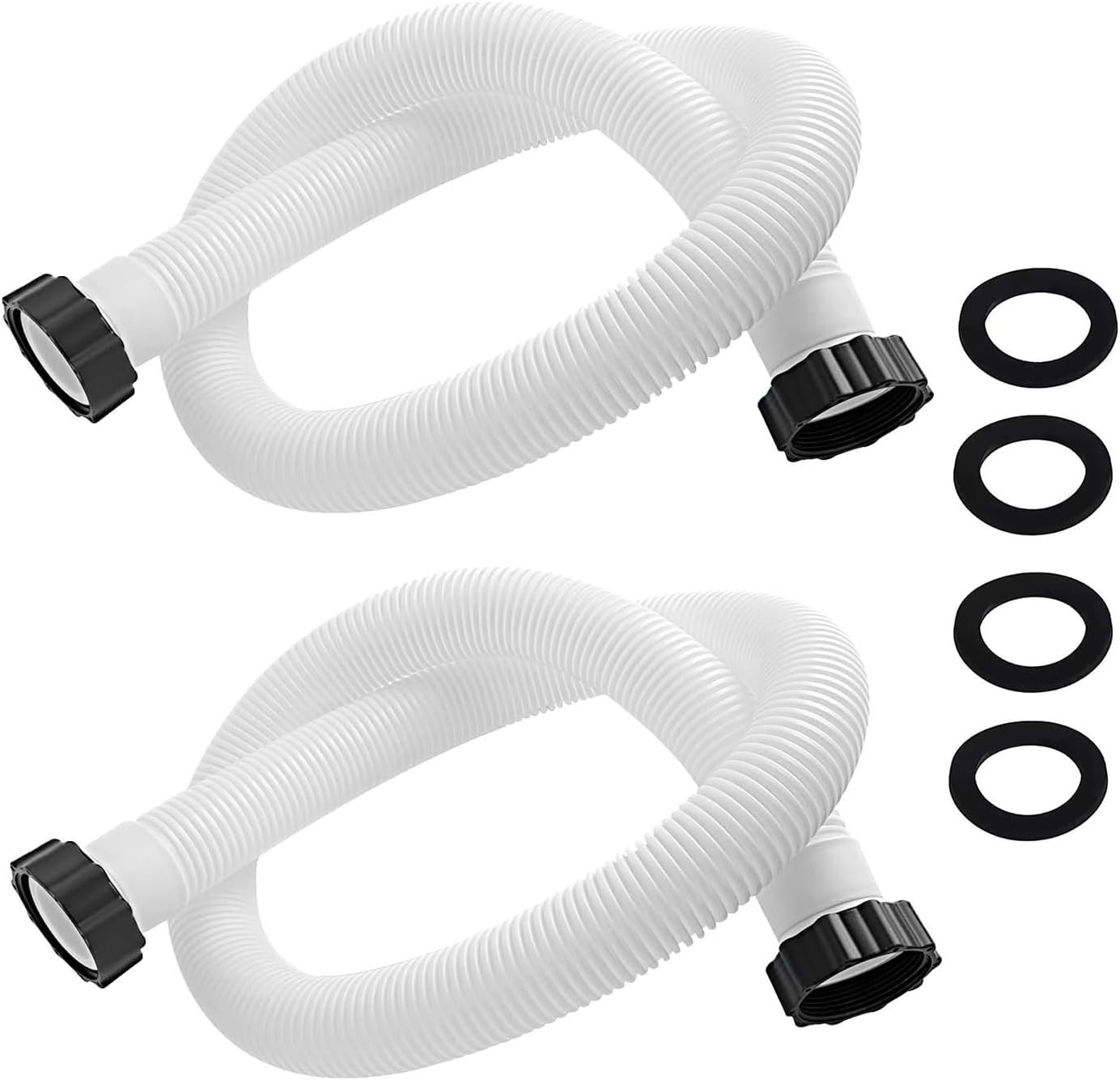 2-Pack 1.5-Inch Diameter Pool Hoses, 59-Inch Replacement Hoses Compatible with a