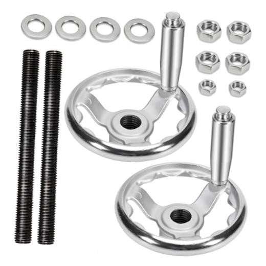 Upgraded Moxon Vise Hardware Kit with Revolving Knobs, Bench Vise Screw Kit