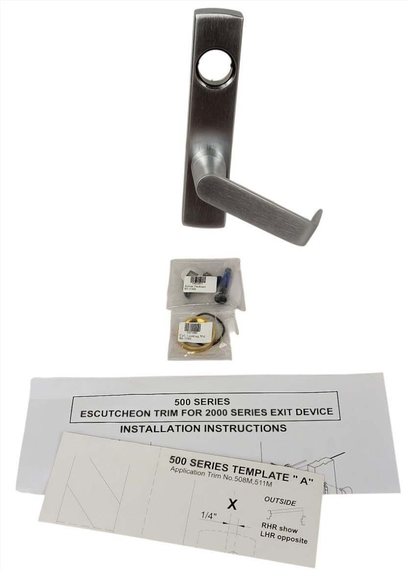 NEW MBS Q508M 626 D Type Lever 500 Series Escutcheon Trim for 2000 Exit Device