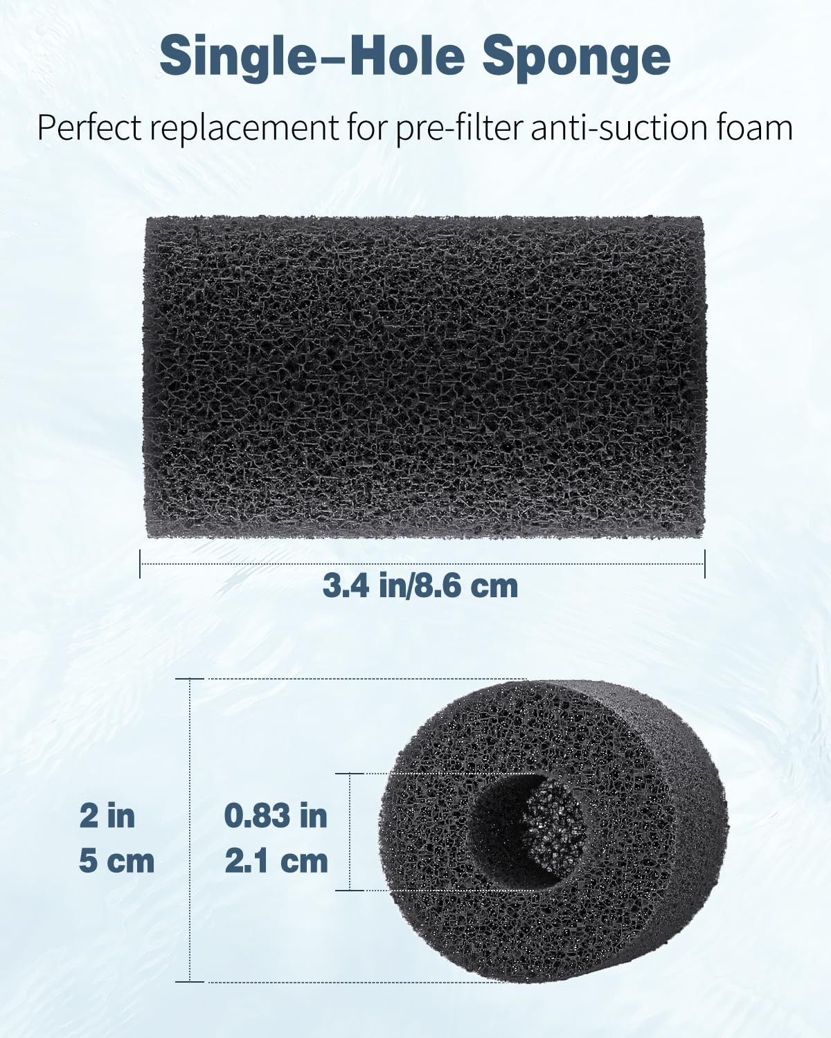 12 Pack Pre-Filter Sponge, Aquarium Filter Sponge 0.8" Intake Sponge Foam Roll