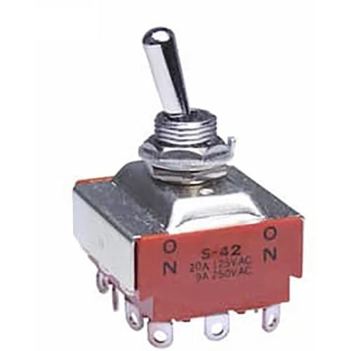 1PC NKK SWITCHES OF AMERICA S42 Toggle Switch,4PDT,ON-NONE-ON,Non-Illum,17.50mm