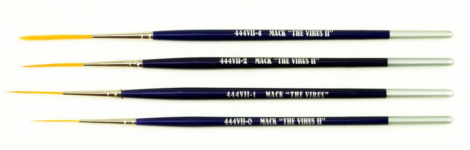 Set (4) The Virus II Series 444VII Size 0-4 Scrolling Script Pinstriping Brush