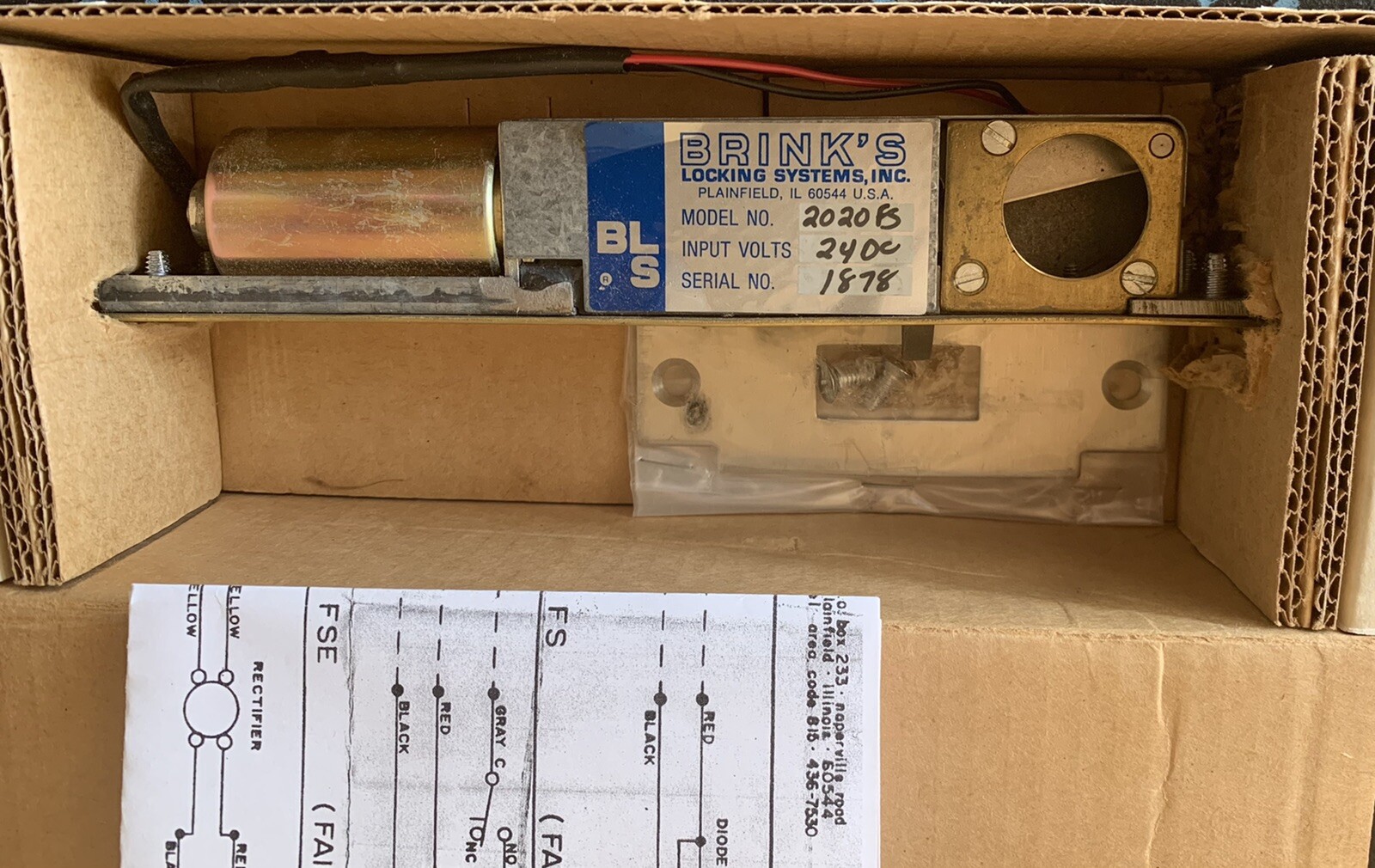 BRINKS New Old Stock Electromechanical Deadbolt #2020FS Left Hand “”Never Used””