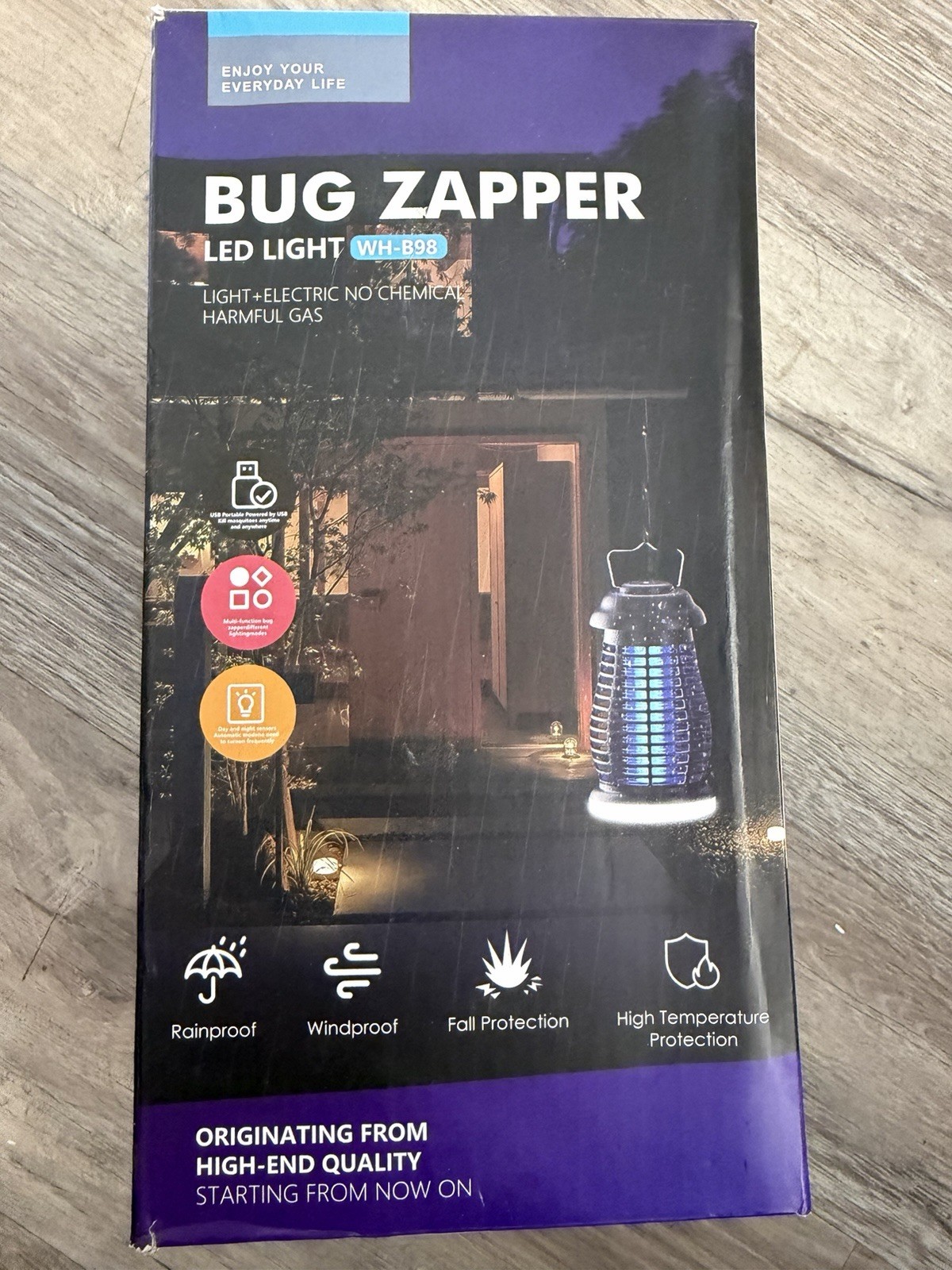 USB Powered LED Light Mosquito Bug Zapper Lantern WH-B98 Black/White