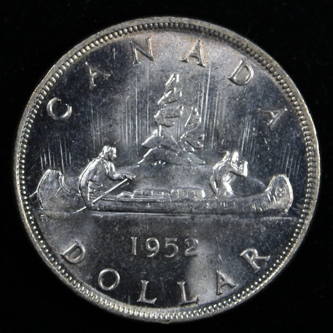 1952 Canada Silver Dollar - George VI - Voyageur - Design