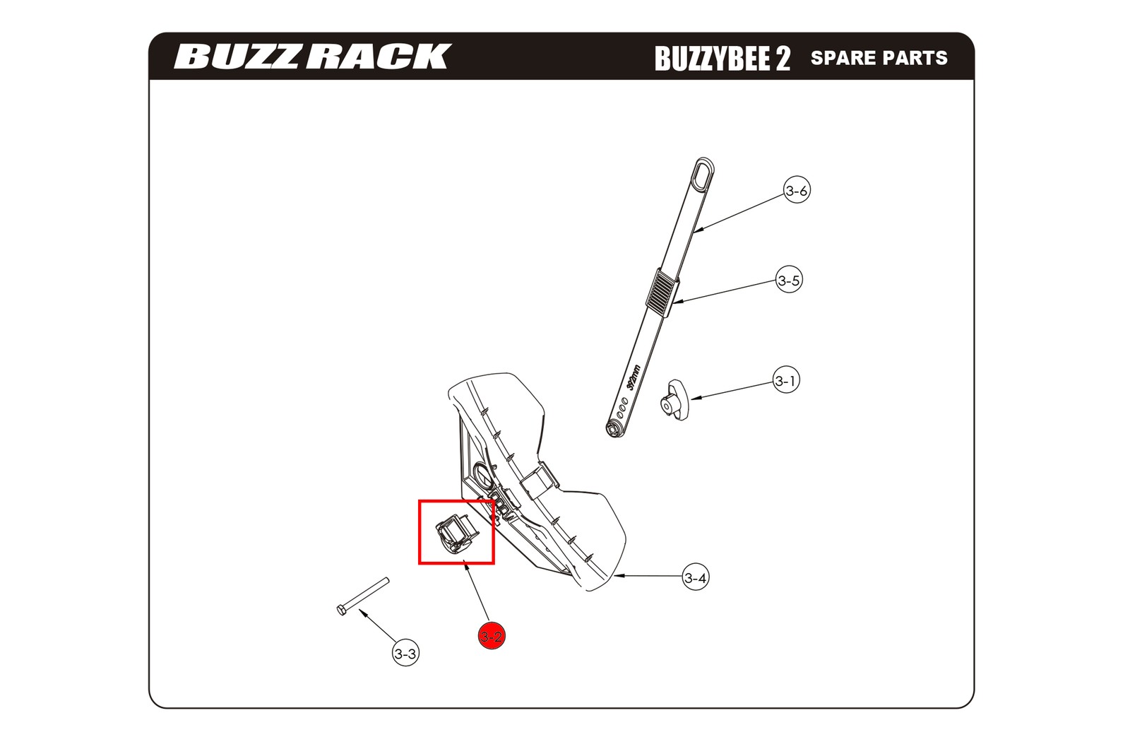 BUZZ RACK Spare wheel support lock BUZZYBEE 2 + 4