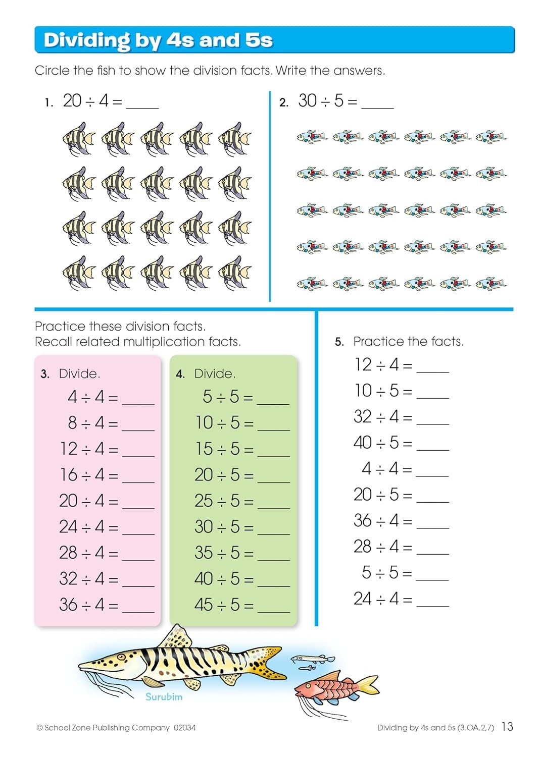 School Zone Multiplication & Division Workbook: 32 Pages, 3rd Grade, 4th Grade
