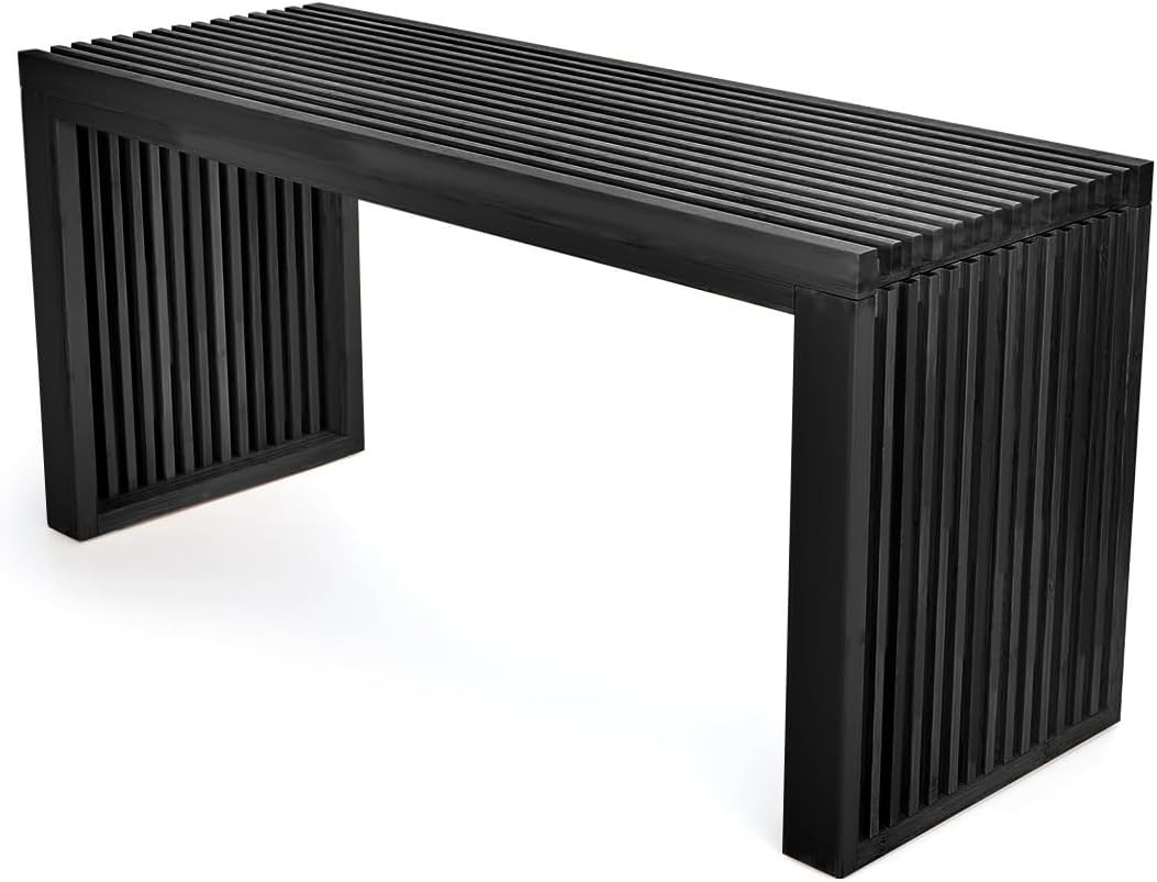 Bamboo Dining Bench 35 inch Farmhouse Decor Indoor Kitchen Table Bench Entryway