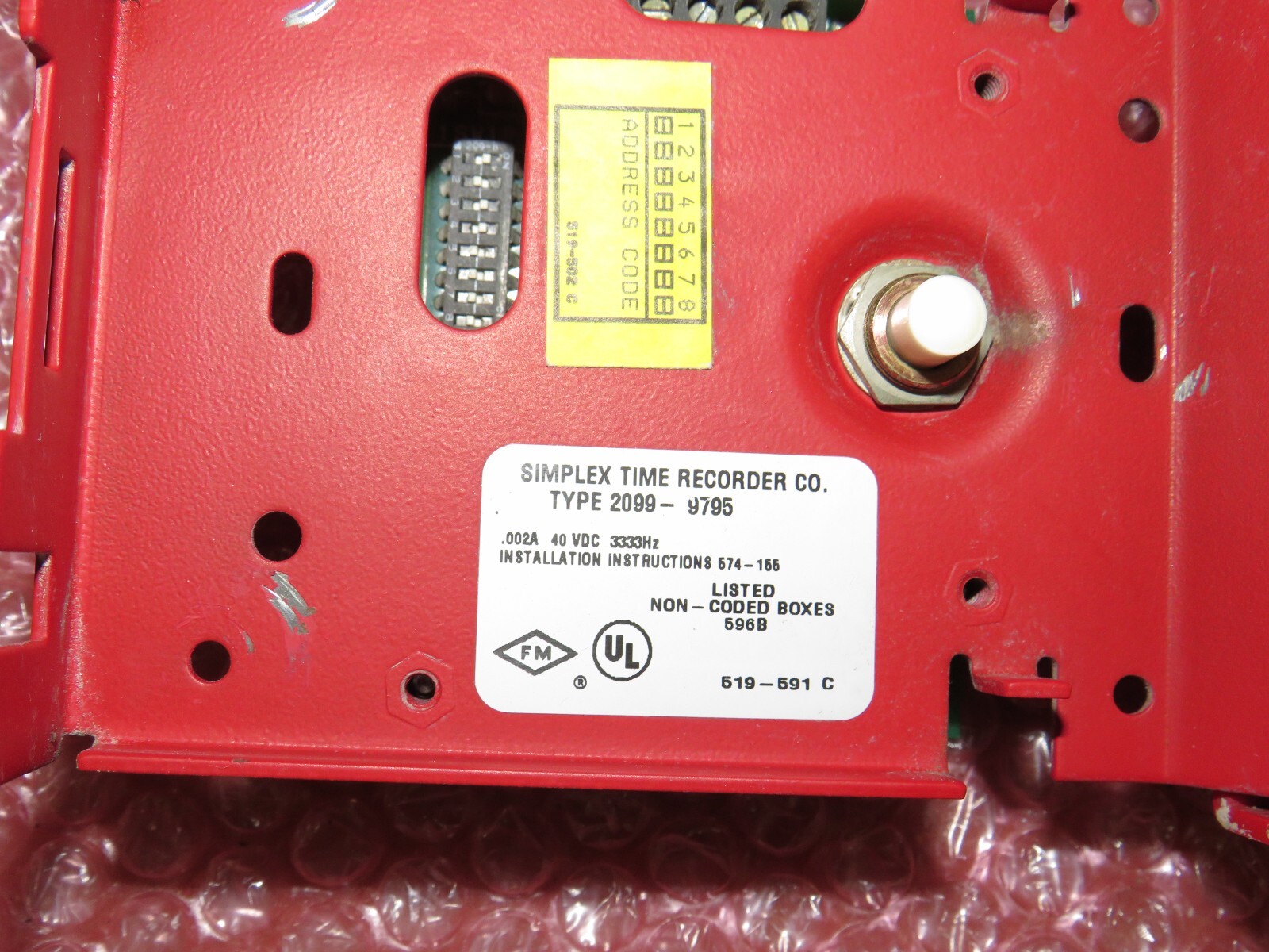 SIMPLEX 2099-9795 ADDRESSABLE SINGLE ACTION MANUAL PULL STATION
